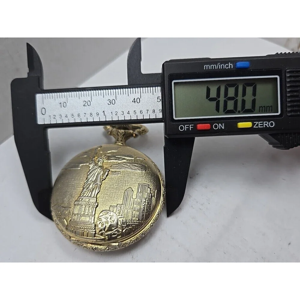 Statue Of Liberty Sutton Pocket Watch Quartz Commemorative 1886 1986 New Battery